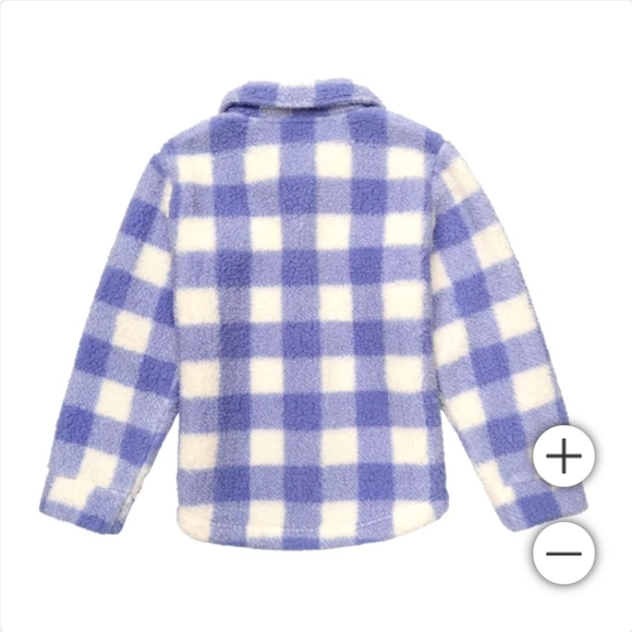Girl's Roxy Plaid Sherpa Shirt Jacket M 8-10 LIKE NEW - Picture 4 of 13